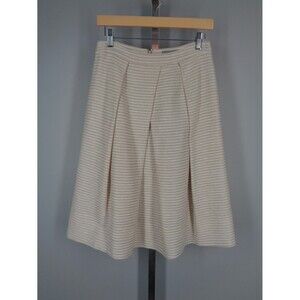 Classiques Entier Stripe Pleated Midi Skirt 6 Textured Preppy Classic Old Money